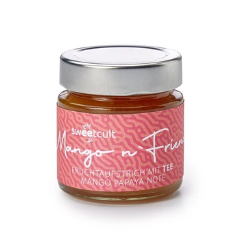 MANGÓ ÉS BARÁTAI GYÜMÖLCSKRÉM mangóval és papayával, 135g