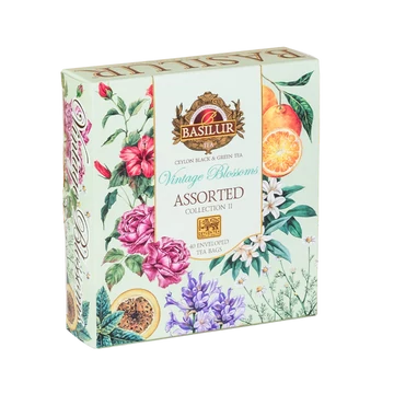 VINTAGE BLOSSOMS BASILUR TEA, 40 db filteres fekete és zöld tea