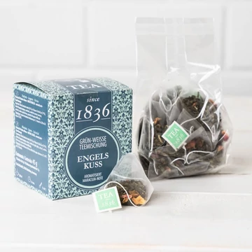 ANGYALI CSÓK PIRAMISFILTERES, ÍZESÍTETT ZÖLD ÉS FEHÉR TEA