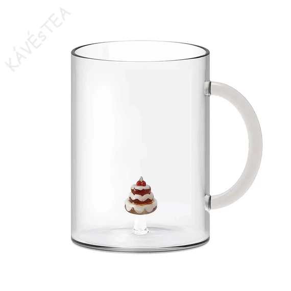 BOROSILICATE HŐÁLLÓ ÜVEG BÖGRE BELSŐ TORTA DEKORRAL, 420ml