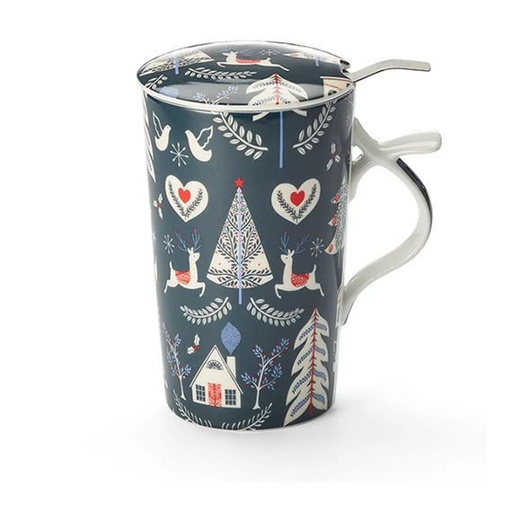 NOEL ROZSDAMENTES ACÉL SZŰRŐS PORCELÁN BÖGRE, 0,4L