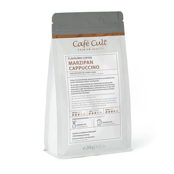 MARCIPÁNOS CAPPUCCINO ÍZESÍTÉSŰ 100% ARABICA SZEMES KÁVÉ, 250g