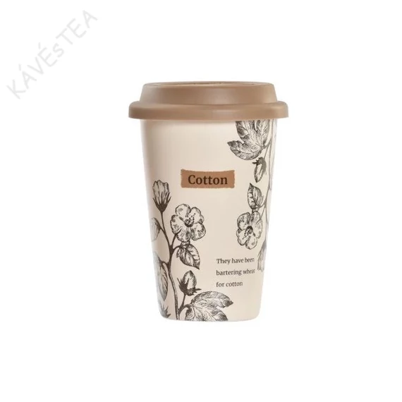 BOTANICAL PORCELÁN BÖGRE TETŐVEL, 9,5x9,5x14 cm