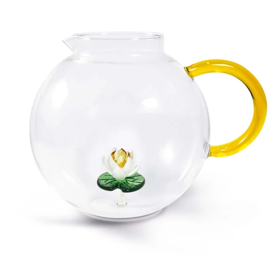 BOROSILICATE HŐÁLLÓ ÜVEG KANCSÓ VIZILILIOM BELSŐ DEKORRAL, 1,7L