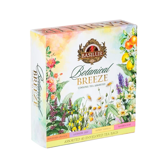 BOTANICAL BREEZE BASILUR TEA, 40 db filteres zöld és fehér és fekete tea