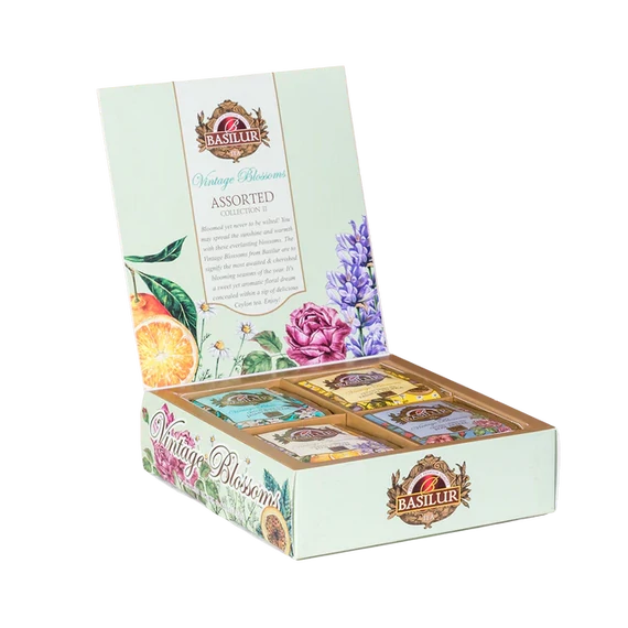 VINTAGE BLOSSOMS BASILUR TEA, 40 db filteres fekete és zöld tea
