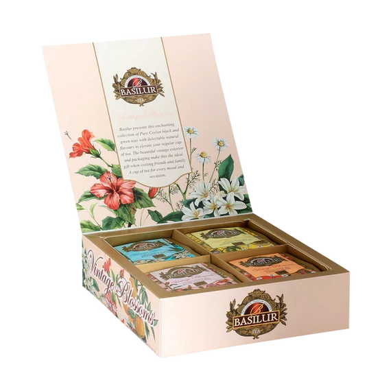 VINTAGE BLOSSOMS BASILUR TEA, 40 db filteres fekete és zöld tea 